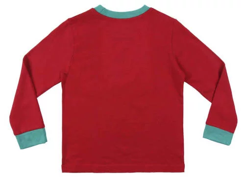 Червена детска пижама с дълъг ръкав